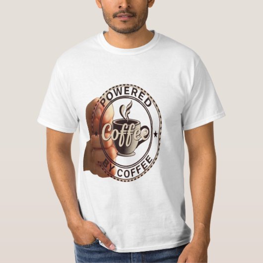 コーヒー動力 - ヴィンテージカフェイン グラフィック Tシャツ (正面)