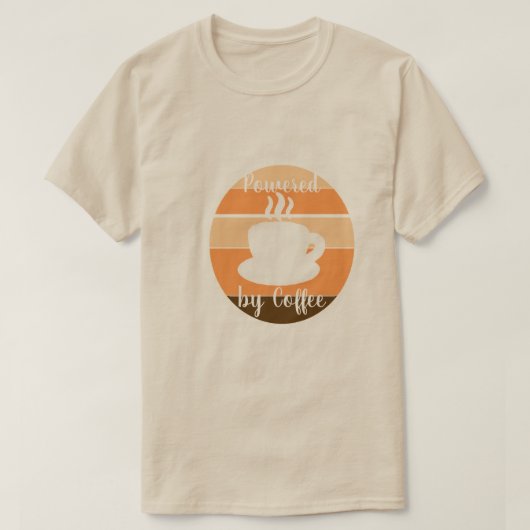 コーヒー動力 – 朝のモチベーション デザイン Tシャツ (デザイン正面)
