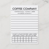 コーヒー単語の調査のパズルのロイヤリティカード ロイヤリティカード (裏面)