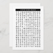 コーヒー単語の調査のパズル 招待状 (正面/裏面)