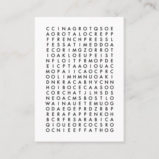 コーヒー単語の調査はカードに報酬を与えます 割引カード (正面)