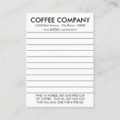 コーヒー単語の調査はカードに報酬を与えます 割引カード (裏面)