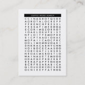 コーヒー単語検索パズルパンチカード ロイヤリティカード (正面)