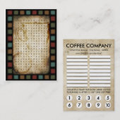 コーヒー単語検索パズルパンチカード ロイヤリティカード (正面/裏面)