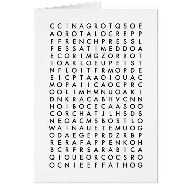 コーヒー単語検索パズル (正面)