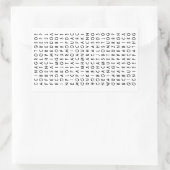 コーヒー単語検索パズル 長方形シール (バッグ)