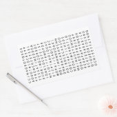 コーヒー単語検索パズル 長方形シール (封筒)