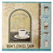 コーヒー及びお母さんの喫茶店のジャワのラテの台所芸術 タイル (正面)