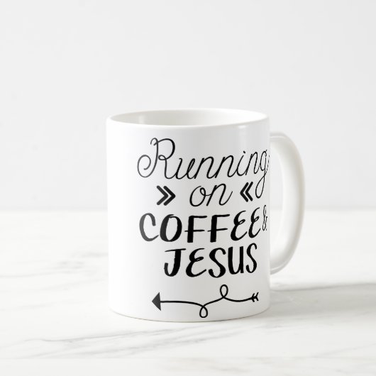 コーヒー及びイエス・キリストで走ること コーヒーマグカップ (正面右)