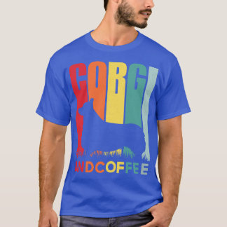 コーヒー及びコーギヴィンテージ Tシャツ