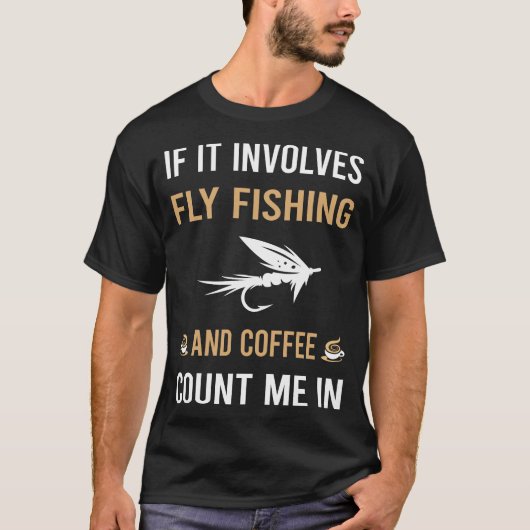コーヒー及びフライ釣り Tシャツ (正面)