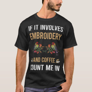 コーヒー及び刺繍刺繍刺繍機 Tシャツ