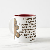 コーヒー及び茶、ジャワ及び私ジンジャーブレッドマンのマグ ツートーンマグカップ (正面左)