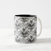 コーヒー及び骨が交差した図形 ツートーンマグカップ (正面右)