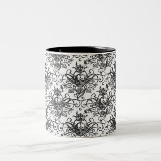 コーヒー及び骨が交差した図形 ツートーンマグカップ