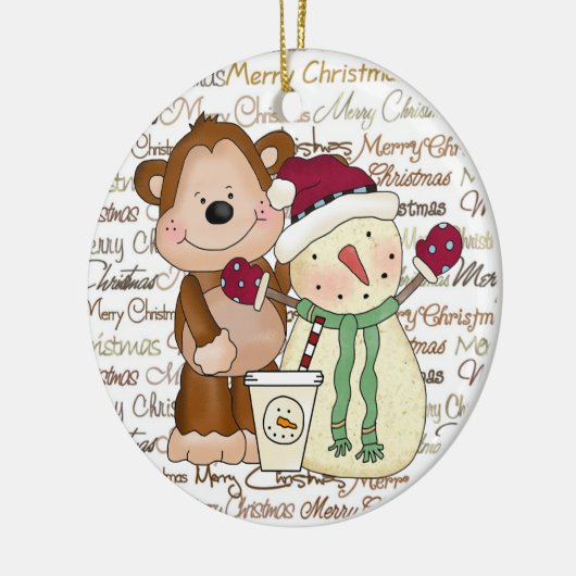 コーヒー友人の休日のコーヒーオーナメント セラミックオーナメント (左)