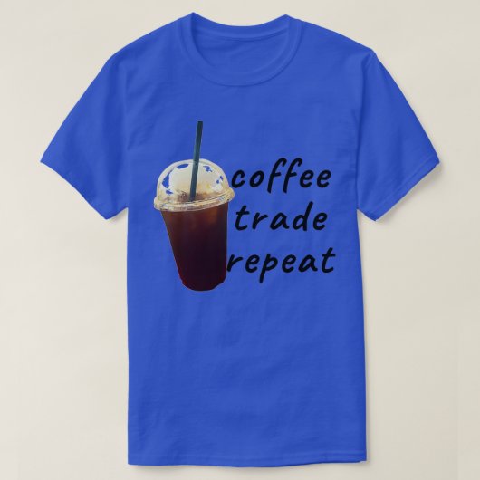 コーヒー取引とリピート Tシャツ (デザイン正面)