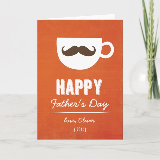 コーヒー口ひげ | Orange Linen Father's Day カード (正面)