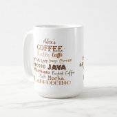 コーヒー名パーソナライズされた トラベルマグ (正面左)