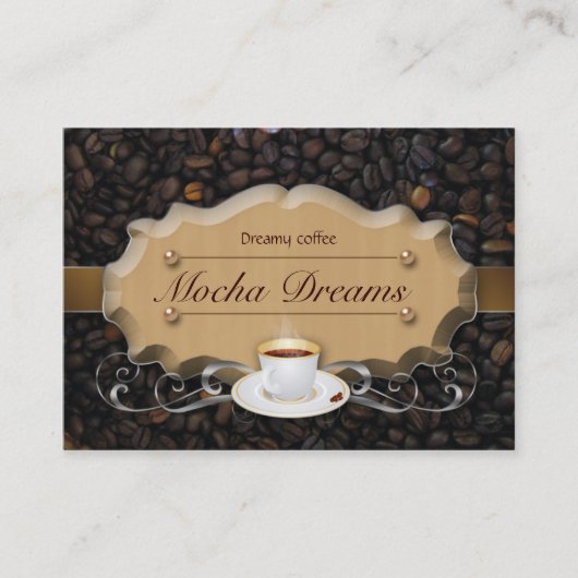 コーヒー名刺の豆「nのラテのカラメル 名刺 (正面)