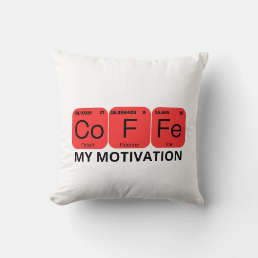 コーヒー周期表要素 クッション (正面)