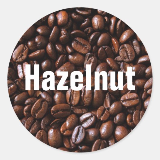 コーヒー味のラベルのステッカー ラウンドシール (正面)