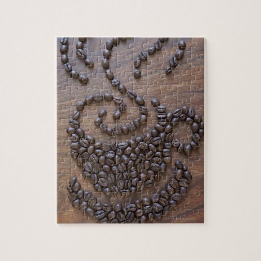 コーヒー図解入りの、写真付きのカップ ジグソーパズル (縦)