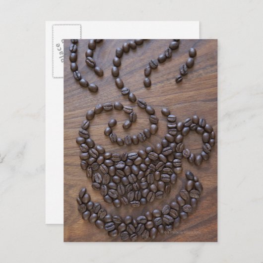 コーヒー図解入りの、写真付きのカップ ポストカード (正面/裏面)