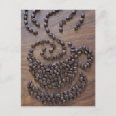 コーヒー図解入りの、写真付きのカップ ポストカード (正面)