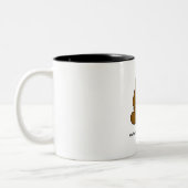 コーヒー図解入りの、写真付きの前の茶色のトーキーなし ツートーンマグカップ (左)