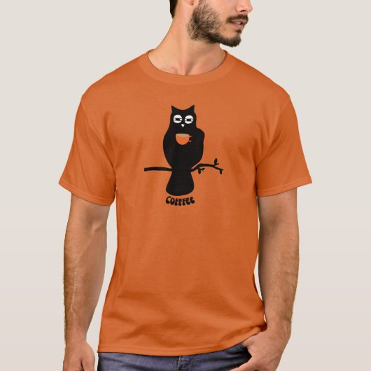 コーヒー垂れ目フクロウ Tシャツ (正面)