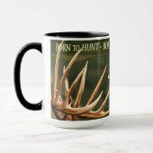 -コーヒー大きいマグ-シカの(雄ジカの)枝角を捜すために生まれて下さい マグカップ (左)