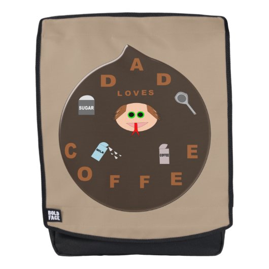 コーヒー大好きパパモンスター バックパック (正面)