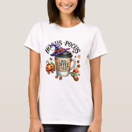 コーヒー大好き魔法使い Hocus Pocus デザイン Tシャツ