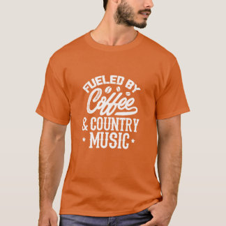 コーヒー大好き カントリーミュージック おもしろTシャツ Tシャツ
