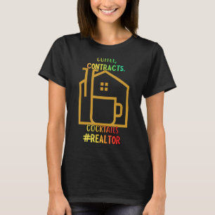 コーヒー契約カクテル不動産仲介業者皮肉ジョーク Tシャツ