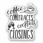 コーヒー契約カクテル閉鎖不動産仲介業者 シール (正面)