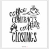 コーヒー契約カクテル閉鎖不動産仲介業者 シール (シート)