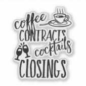 コーヒー契約カクテル閉鎖不動産仲介業者 シール (正面)