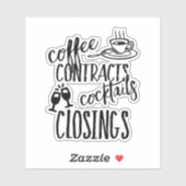 コーヒー契約カクテル閉鎖不動産仲介業者 シール (シート)