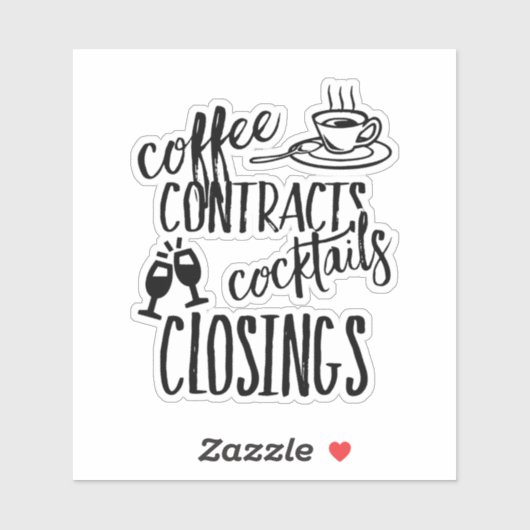 コーヒー契約カクテル閉鎖不動産仲介業者 シール (シート)