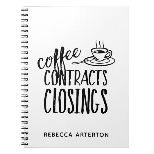 コーヒー契約実在閉鎖剤 ノートブック (正面)