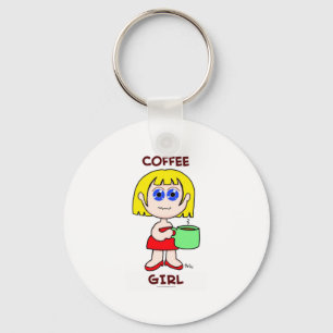 コーヒー女の子-金髪 キーホルダー