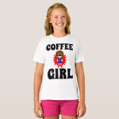コーヒー女子おもしろいT10代のシャツ Tシャツ (正面フル)