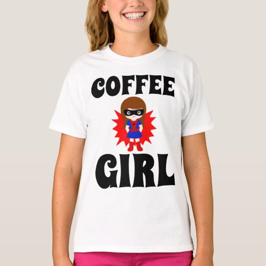 コーヒー女子おもしろいT10代のシャツ Tシャツ (正面)