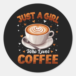 コーヒー女子コーヒー好きな女の子だけ ラウンドシール