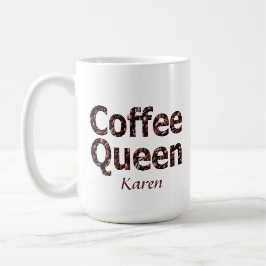 コーヒー女王のパーソナライズなマグ コーヒーマグカップ (左)