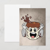 コーヒー好きおもしろいコーヒーカップ サンキューカード (正面/裏面)