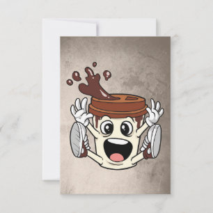 コーヒー好きおもしろいコーヒーカップ サンキューカード