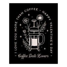 コーヒー好きおもしろいバレンタインデー引用文 ポスター